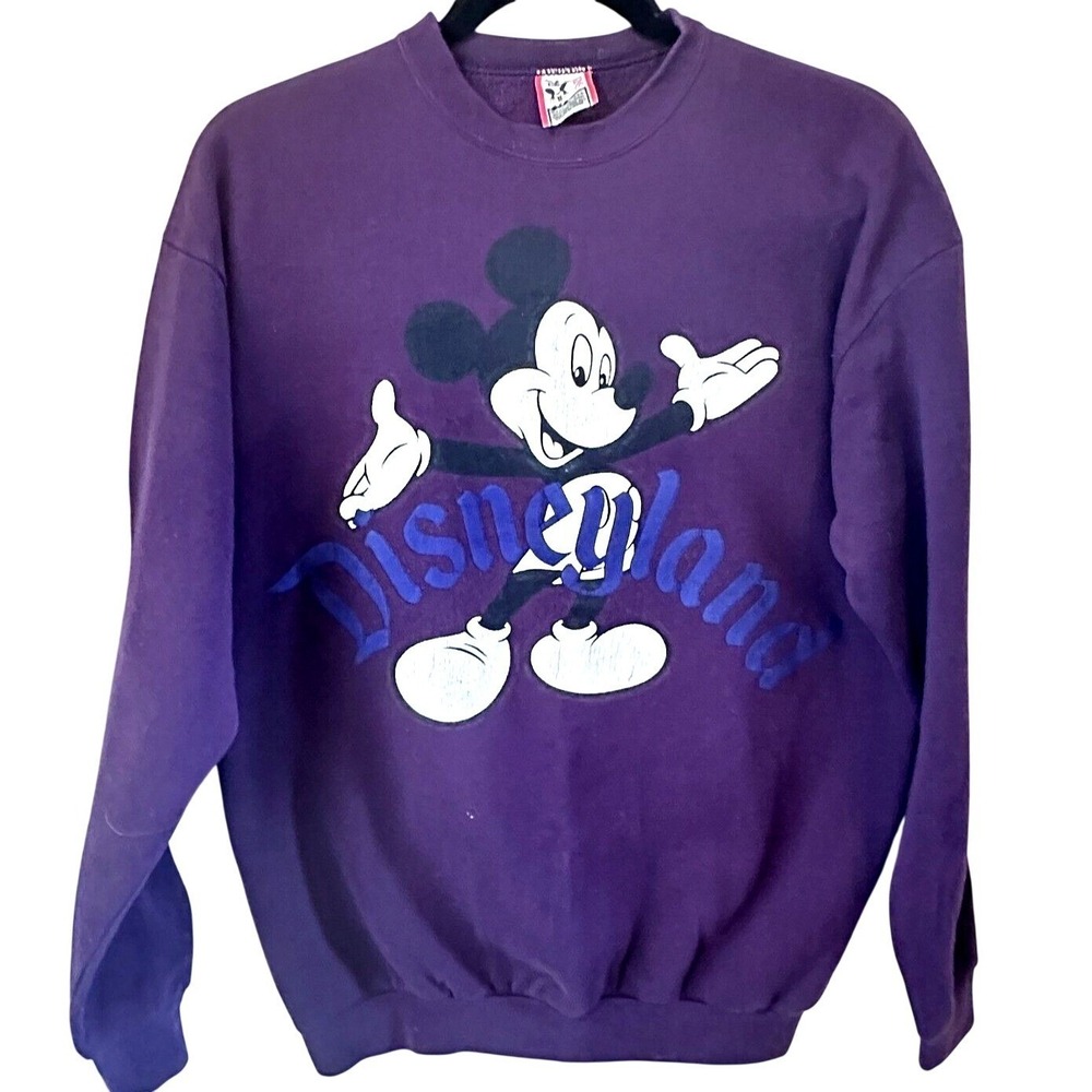 Vintage 90's Disney Designs Mickey Mouse Disneyland Purple Sweatshirt OSFA USA